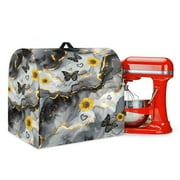 Xoenoiee Marble Sunflower Heart Print Stand Mixer Dust Cover for Kitchen Aid Tilt-Head 4.5-5 Qt Mixers Cover with Pocket, Stand Mixers Accessories Small Appliance Covers with Pocket and Handle, S