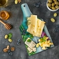thumbnail image 5 of Spa Cutting Board, Sand Orchid and Massage Stones in Garden Sunny Day Yoga, Decorative Tempered Glass Cutting and Serving Board, Wine Bottle Shape, Blue Fern Green Fuchsia, by Ambesonne, 5 of 5