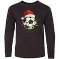 thumbnail image 3 of Inktastic Soccer Ball Christmas Lights Santa Hat Long Sleeve Youth T-Shirt, 3 of 5