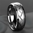 thumbnail image 2 of Anillo de acero inoxidable negro de Color plateado para hombre a la moda, anillo multifacético con ranura para hombre y mujer, anillo de compromiso, regalos de aniversario Dengxun unisex, 2 of 2