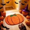 thumbnail image 5 of Pumpkin Shaped Plush Doormat,Fall Non-Slip Absorbent Floor Rug,Holiday Decor Mat for Entryway,Bathroom,Front Door,Halloween Thanksgiving Decor, 5 of 6