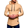 thumbnail image 4 of Elvqul Sports Tops for Men Long Sleeve Lightweight Hooded Shirt Pullover Solid Color Big and Tall Relaxed Fit Mens T-Shirt, 4 of 6