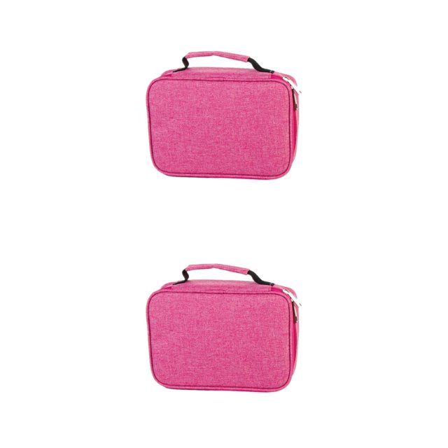 Matsuzay Organizador de almacenamiento de alta capacidad de poliéster para útiles escolares Bolsa de almacenamiento duradera de gran capacidad Rojo brillante 2Conjunto