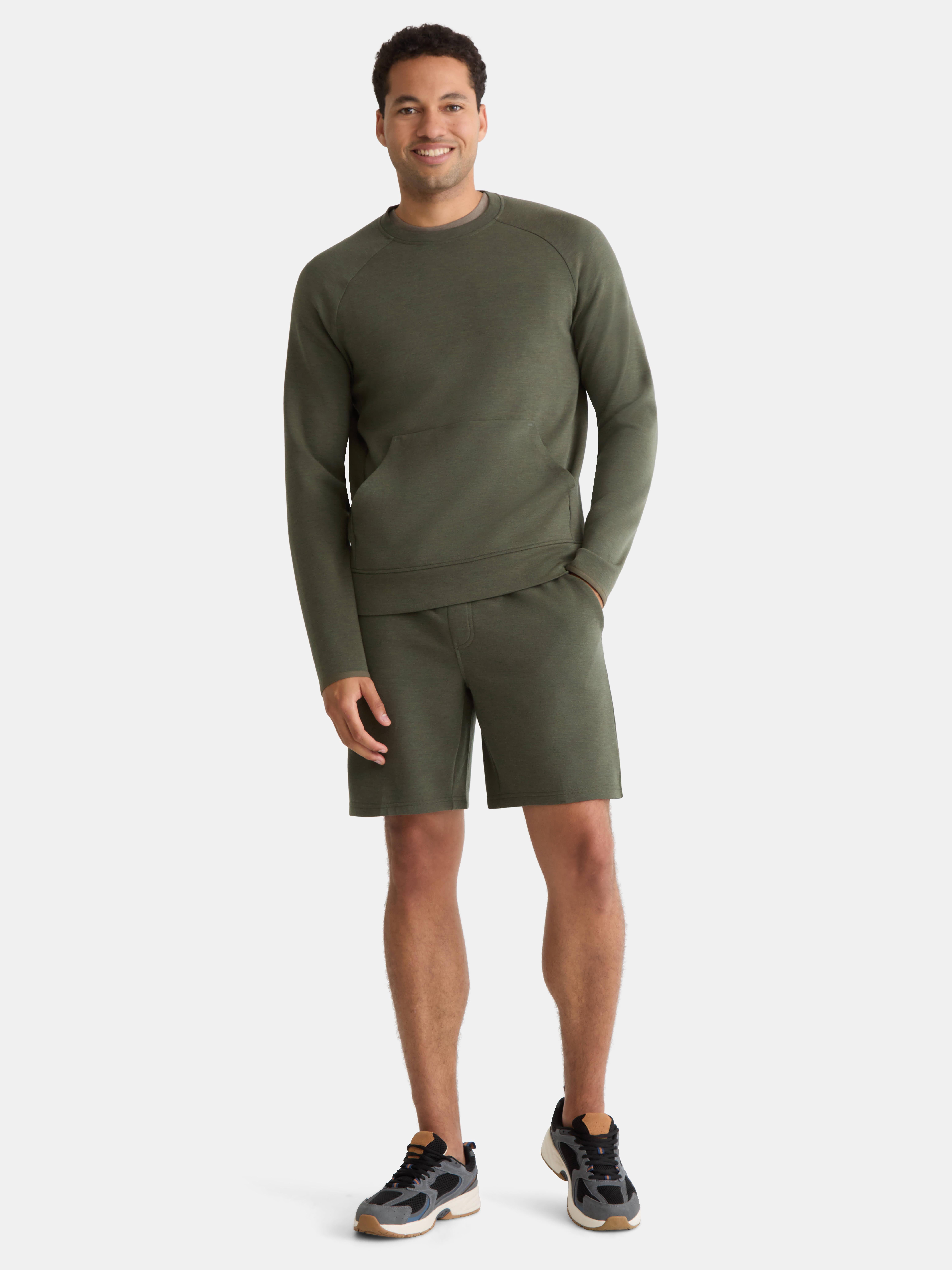 Athletic Works Men's and Big Men's Fusion Double Knit Crewneck Sweatshirt, Sizes S-5XL