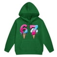 thumbnail image 4 of 67 Six Seven Letter Outfits Set For Kids Outfits Set Casual Kids Graphic Hoodie And Joggers Pullover Tracksuit With Pockets For Girls And Boys Outfit Dark Green 150(10-11 Years), 4 of 8