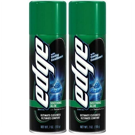 Edge Soothing Aloe Shave Gel for Men, Hydrates and Refreshes Skin, 7oz - 2 Pack
