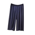 thumbnail image 2 of YUANxueke Womens Modal Capris Soft Cozy Pajama Bottoms Pants Elastic Wasit Ruffle Trim Casual Sleep Pants, 2 of 5