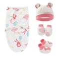 thumbnail image 2 of Europa y Estados Unidos Bebé recién nacido Bebé primavera Saco de dormir de gusano de seda Gorro de bebé Guantes de bebé Juego de pies de bebé, 2 of 5