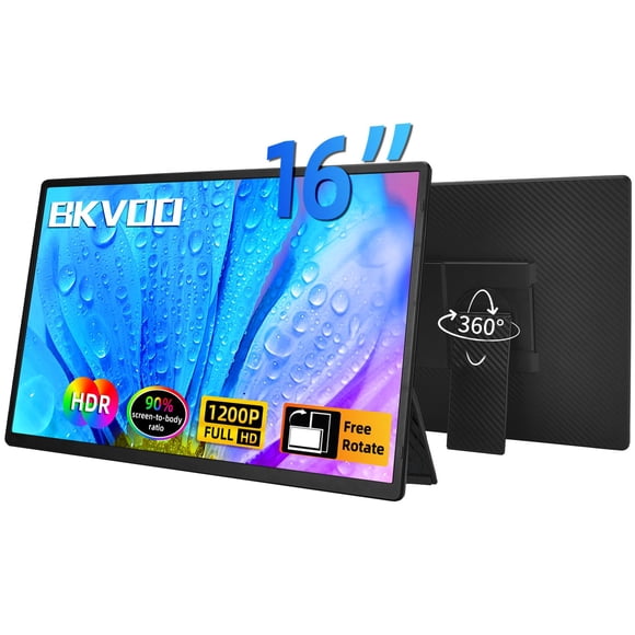 Monitor portátil BKVOO 16 pulgadas 1200P FHD USB-C HDMI