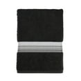 thumbnail image 3 of (2 pack) Mainstays Basic Bath Towel, Soft 100%  Cotton and Highly Absorbent Striped Bath Towel, Black, 3 of 11