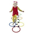 thumbnail image 3 of Dsseng Hopscotch Rings Game-10 Multi-Colored Plastic Rings and 15 Connectors for Indoor or Outdoor Use - Fun Creative Play Set for Girls and Boys, 3 of 4