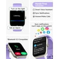 thumbnail image 2 of TOOBUR Smart Watch for Women Men, 1.95'' Fitness Tracker, Answer/Make Calls, Smartwatch Compatible Android iOS, IP68 Waterproof, Lilac, 2 of 7