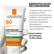 La Roche-Posay Anthelios Clear Skin Dry Touch Facial Sunscreen SPF 60 Oil-Free for All Skin Types,1.7 fl oz