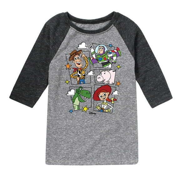 Toy Story - Toying Around Grid - Toddler & Youth Raglan Graphic T-Shirt