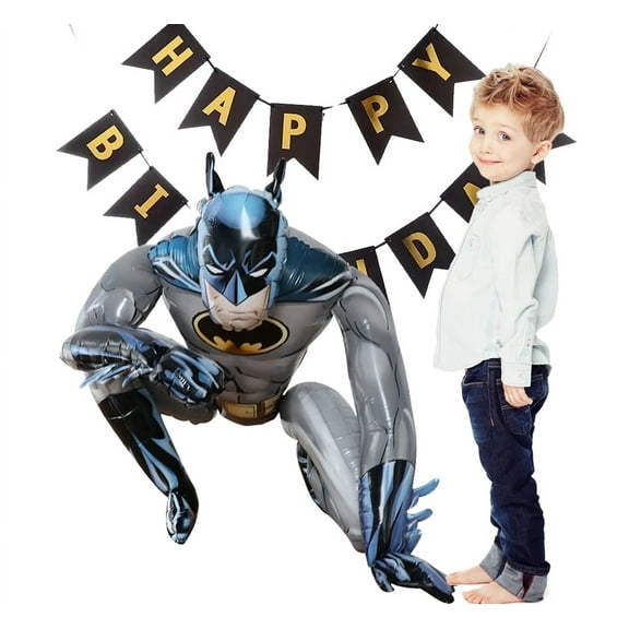 Bat Balloon Hero Balloons With Birthday Banner Birthday Party Balloon Superhero Balloons