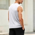 thumbnail image 6 of HappyYEE Men's Athletic Tank Tops, Casual Round Neck Sleeveless T-Shirt, Plus Size Summer Quick Dry Gym Fitness Tanks White XXL, 6 of 8