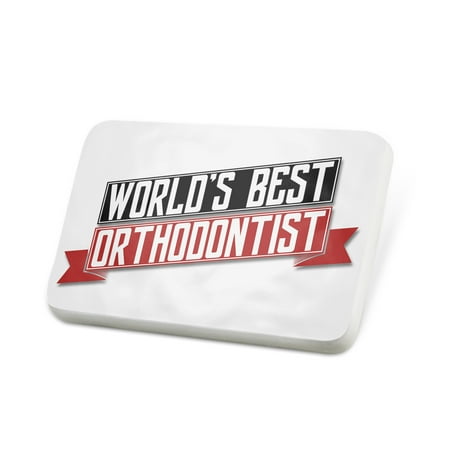 Porcelein Pin Worlds Best Orthodontist Lapel Badge – (Best Orthodontist In The World)