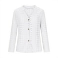 thumbnail image 5 of HongQid Women's Cardigan Sweater Long Sleeve Button V Neck Dressy Casual Eyelet Tops Fall Knit Blouses, 5 of 5