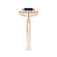 thumbnail image 5 of ANGARA Natural Princess Diana Inspired Blue Sapphire Ring with Diamond Halo in 14K Rose Gold for Women (Size-7x5mm) | September Birthstone, Anniversary, Jewelry Gift for Women | Natural Sapphire Ring, 5 of 12