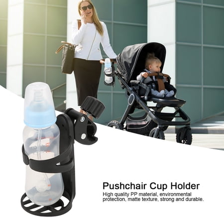 Yajisi 360 Degrees Universal Baby Stroller Bottle Cup Holder Storage Rack for Trolley Pushchair Bike, Black (5.8 x 3.1 x 3.1 inches / 14.8 x 8 x 8 cm)