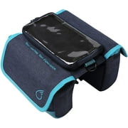 sixthreezero Bicycle Pannier Bag Rear Rack Trunk with Waterproof Front Frame, Double Sided, Phone Holder, Navy