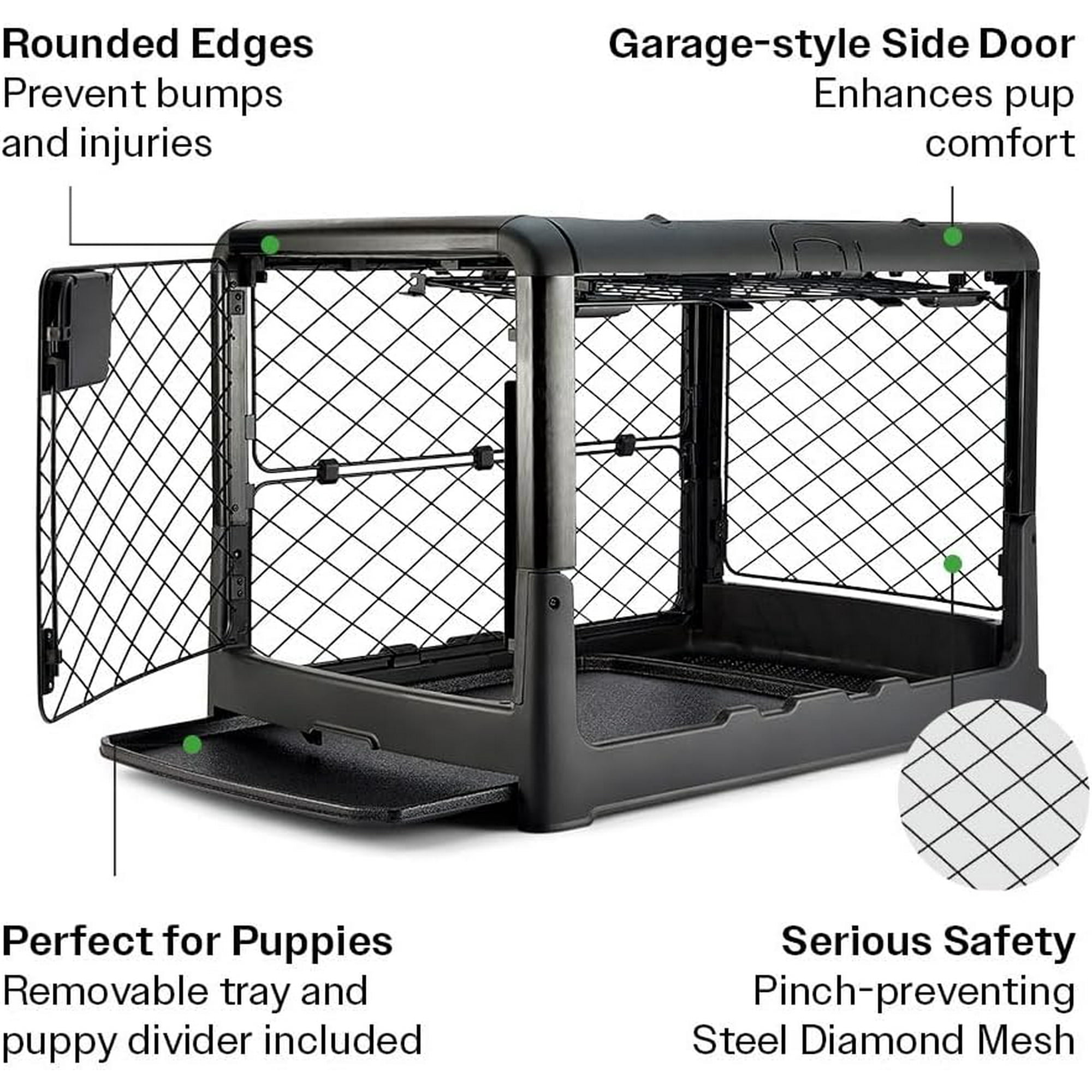 Diggs Revol Dog crate collapsible Dog crate Portable Dog crate Travel Dog crate Dog Kennel for Medium Dogs and Puppies charcoal Walmart