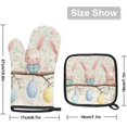 thumbnail image 2 of Easter Cute Rabbits Floral Oven Mitts and Pot Holders Set of 2, Heat Resistant Oven Mitts Kitchen Oven Glove for Cooking, Baking, 2 of 6