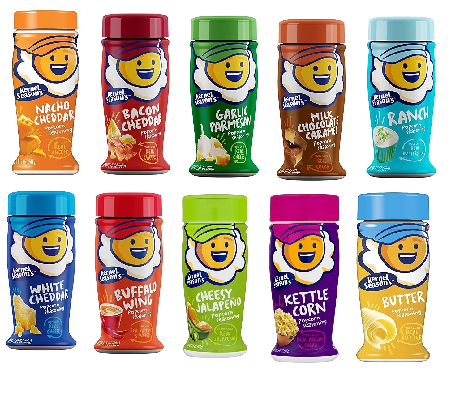 Kernel Seasons Popcorn Seasoning Large Sampler Kit (Variety Pack of 10