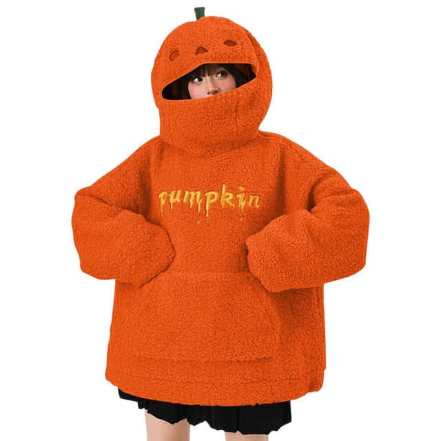 Manta con capucha y bolsillos para adultos, acogedora manta de forro polar de gran tamaño con forma de calabaza