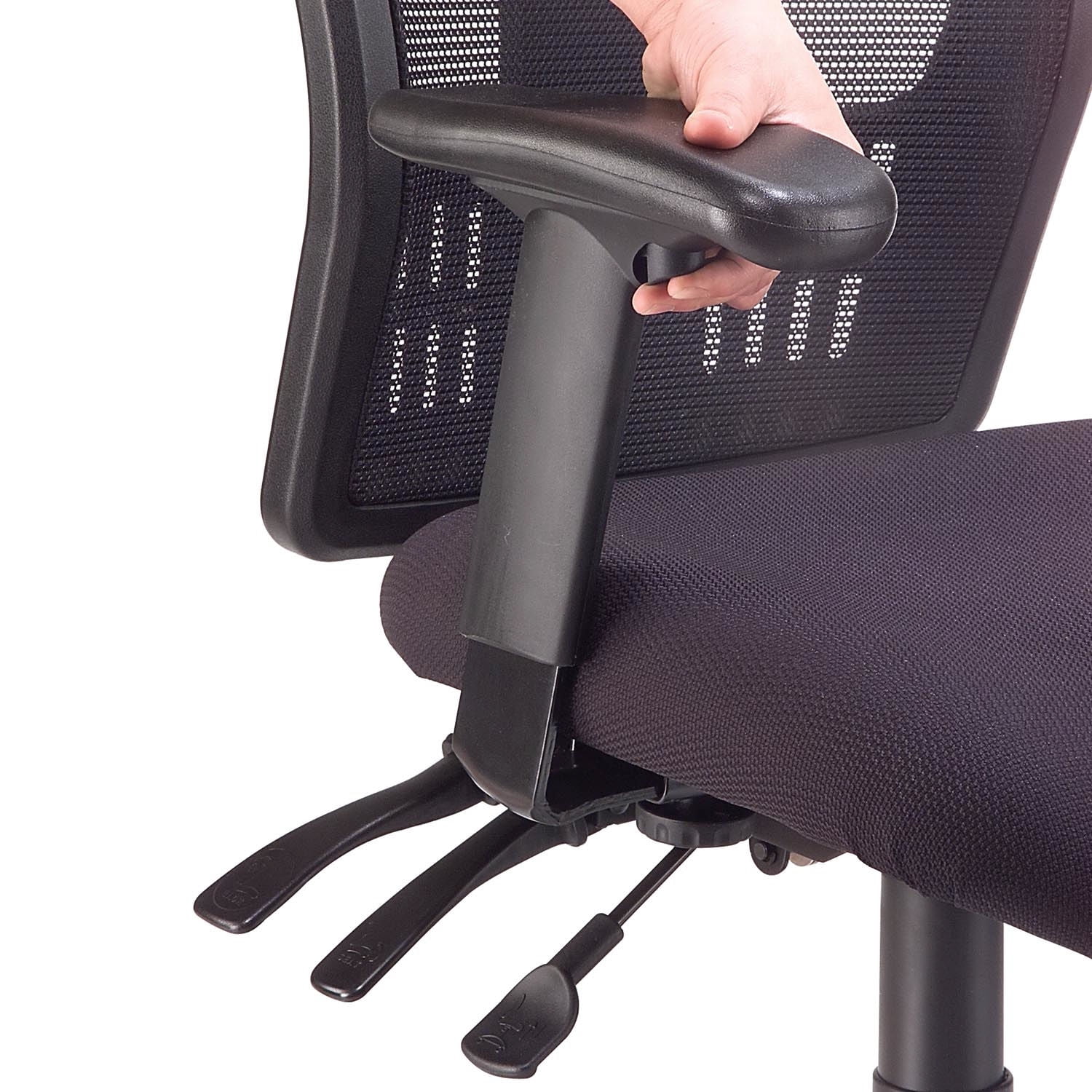 Multifunction Office Chair, Mesh Back, Fabric Upholstered Seat