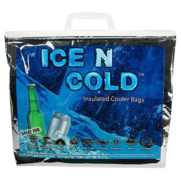 ICE N COLD Insulated Cooler Bag - Large 35 lbs Capacity (Pack of 1) | Lightweight, Soft, Collapsible | Ideal for Groceries, Camping, Hiking, Beach, Travel