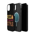 thumbnail image 2 of DistinctInk Tough Case for Apple iPhone 15 (6.1" Screen), Compatible with MagSafe Charging - Pizza Never Goes Out Of Style, 2 of 6