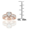 thumbnail image 3 of Rose Plated Sterling Silver White Cubic Zirconia French Channel Set Engagement Ring, 3 of 3
