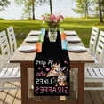 thumbnail image 4 of Giraffes Flowers Table Runner, A Girl Who Likes Giraffes Elegant Animals Black Cotton Linen Table Runners 90 Inches Long, Dresser Scarf Runner for Dining/Coffee/Kitchen/Hallway Tables 13''x90'', 4 of 9