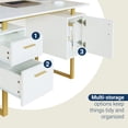 thumbnail image 5 of Techni Mobili Modern Adult Office Desk with Drawers and Storage, 51.25”W, White/Gold RTA-7002-GLD, 5 of 15