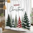 thumbnail image 4 of Nanqianyi Merry Christmas Shower Curtain,Snowy Pine Tree Winter Farmhouse Waterproof Bathroom Decor,with Hooks,60 W x72 H Inch, 4 of 7