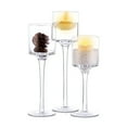 Nuptio Hurricane Glass Candle Holder for Wedding Table Centerpiece Long