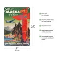 thumbnail image 2 of Fly to Alaska - by Clipper - Pan American World Airways - Native Totem Pole - Vintage Airline Travel Poster by Mark Von Arenburg c.1947 - 8 x 12 inch Vintage Metal Tin Sign, 2 of 4