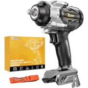 cordless impact wrench 1/2 inch for dewalt 20v battery, 1000ft-lbs 1360n.m brushless electric impact gun 2300rpm high torque impact driver with led work light and blet clip (battery not included)