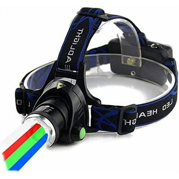 4 in 1 Multicolor Headlamp 800 Lumen Zoomable One Mode White Red Green Blue Light, Hunting Headlight$$Sport & Recreation Other