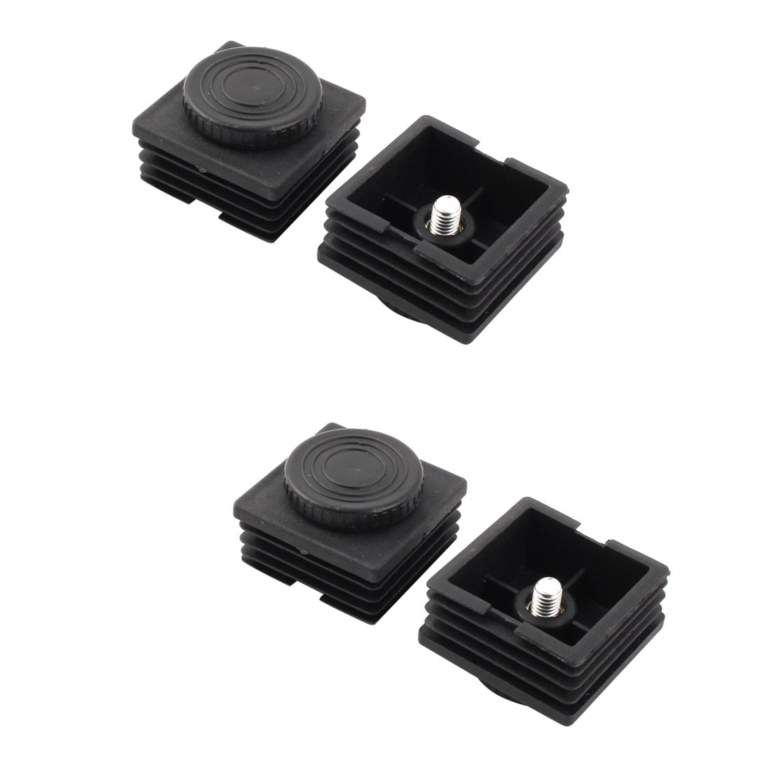 Unique Bargains 4 Sets Antislip Plastic Square 50mm x 50mm Chair Foot Cover Table Furniture Leg Protector Black