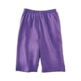 thumbnail image 1 of Shorts Bermudas con cintura elástica para mujer, color morado, talla mediana, de Collections Etc., 1 of 3