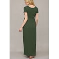 thumbnail image 3 of Made by Johnny Women's Short Sleeve Loose Plain Casual Long Maxi Dresses with Pockets L OLIVE, 3 of 6