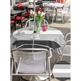 thumbnail image 5 of Outdoor Tablecloth with Umbrella Hole Zipper Black Grey Stripe Round Tablecloth 60" Waterproof Outside Table Cloth Modern Art Horizontal Striped Patio Table Cover Tablecloths for Picnic Party, 5 of 6