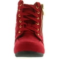 thumbnail image 3 of Link Peggy-63K Children Girl's Wedge Heel Lace Up Diamond Shape Quilted Sneakers, 3 of 4
