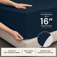 thumbnail image 4 of Lux Decor Queen Sheet Set 6 Piece - Deep Pocket Queen Sheets, Soft Microfiber Bed Sheets Queen, Navy Blue, 4 of 10