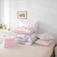 thumbnail image 6 of Feelyou Fashion Purple Bow Twin Bedding Sets 7-Piece, Cartoon Ribbon Bedding Comforter Set, 6 of 8