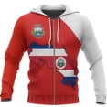 thumbnail image 2 of Sudadera con capucha y cremallera con la bandera del país de moda de primavera y otoño, nueva y popular sudadera con capucha con estampado 3D del emblema nacional de Costa Rica, abrigo para niños, 2 of 5