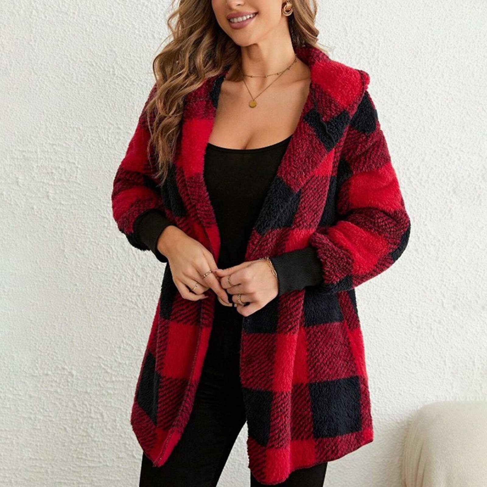 Veste Polaire Pelucheuse à Capuche Sherpa Pour Femme - Cardigan Chaud à Manches Longues Avec Poches - Vert | M