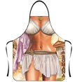 thumbnail image 1 of Serie de dibujos animados de hombres musculosos en bikini, parejas, personalidad divertida, delantal creativo, delantal de boda, 1 of 1